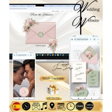 Blush Pink Sage Green Wedding Invitation Website (218w)